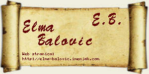 Elma Balović vizit kartica